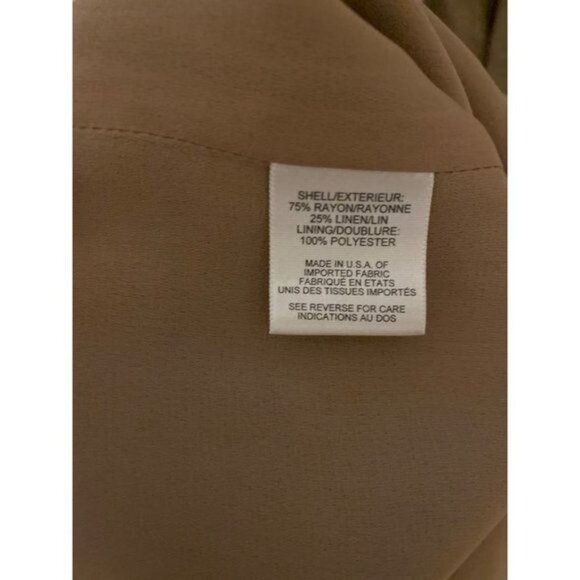 Talbots Women’s Vintage Linen Blend Maxi Dress & Jacket 10 Tan Brown Lightweight - Picture 11 of 12